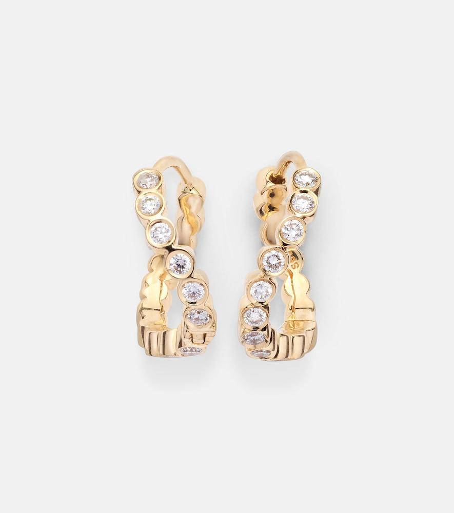 sophie bille brahe petit courant 18kt gold hoop earrings with diamonds