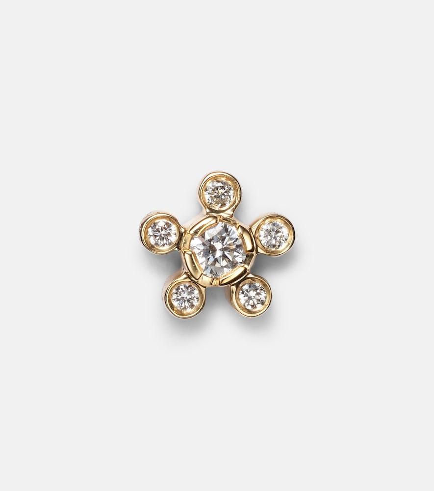 sophie bille brahe petit soleil de fleur 18kt gold single earring with diamonds
