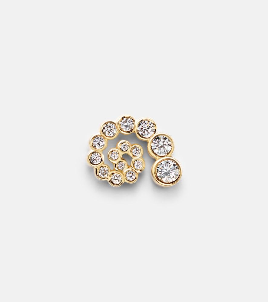 sophie bille brahe rêve escargot petit 18kt gold earring with diamonds