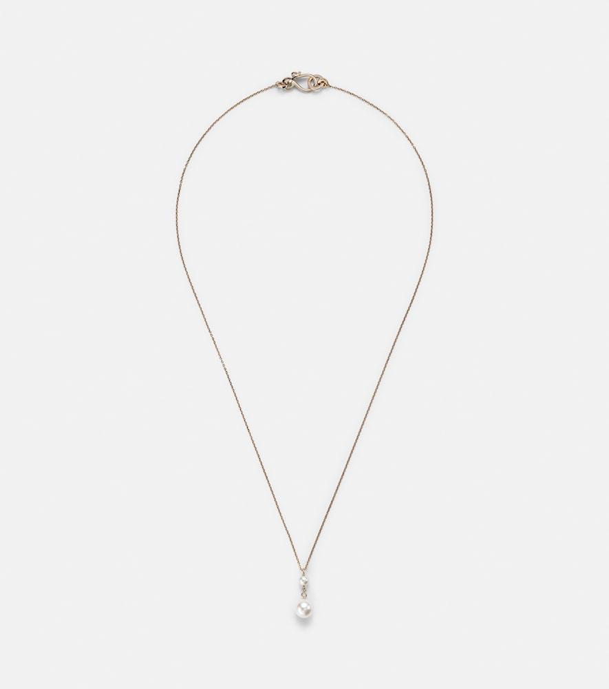 sophie bille brahe rêve simple 14kt gold necklace with diamonds and pearls