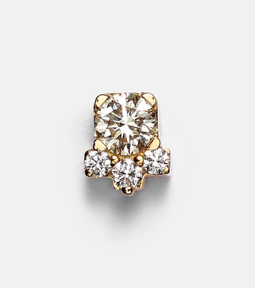 sophie bille brahe river trois 18kt gold single earrings with diamonds
