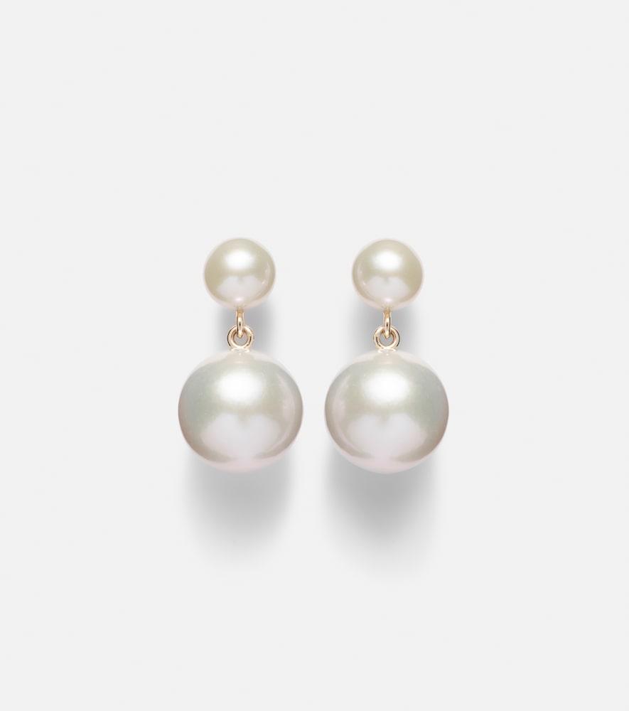 sophie bille brahe venus moon 14kt gold earrings with freshwater pearls