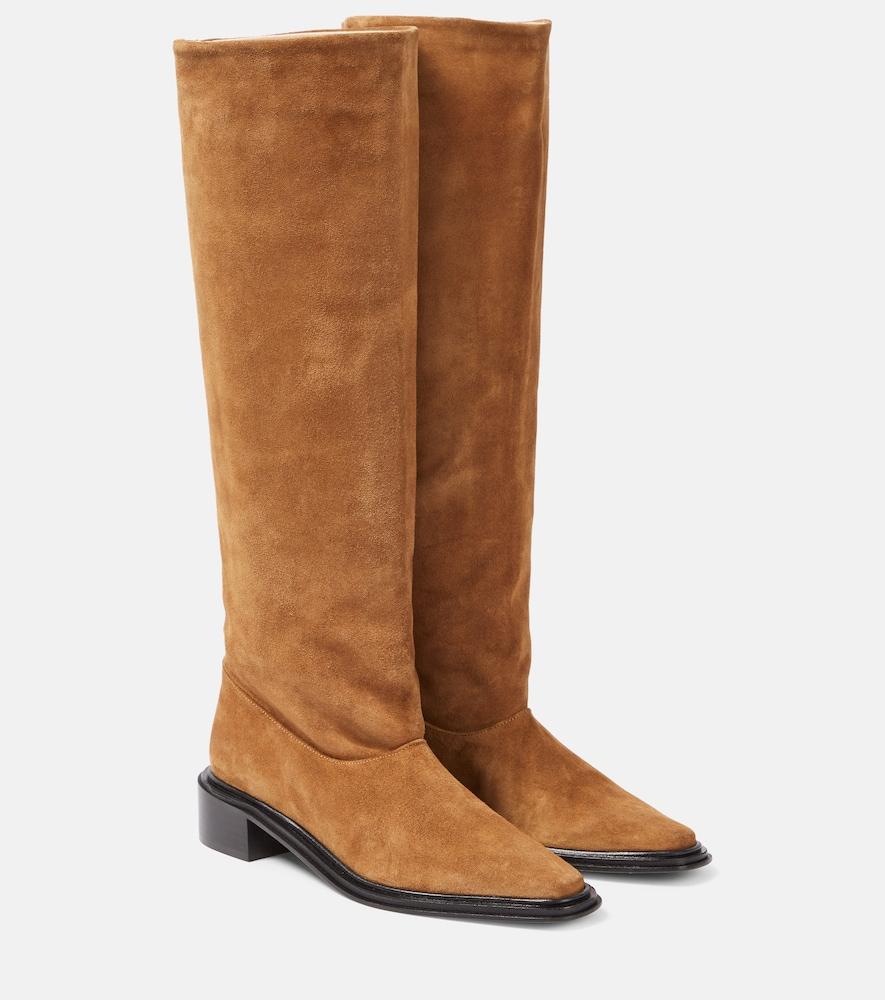 souliers martinez bertran suede knee-high boots