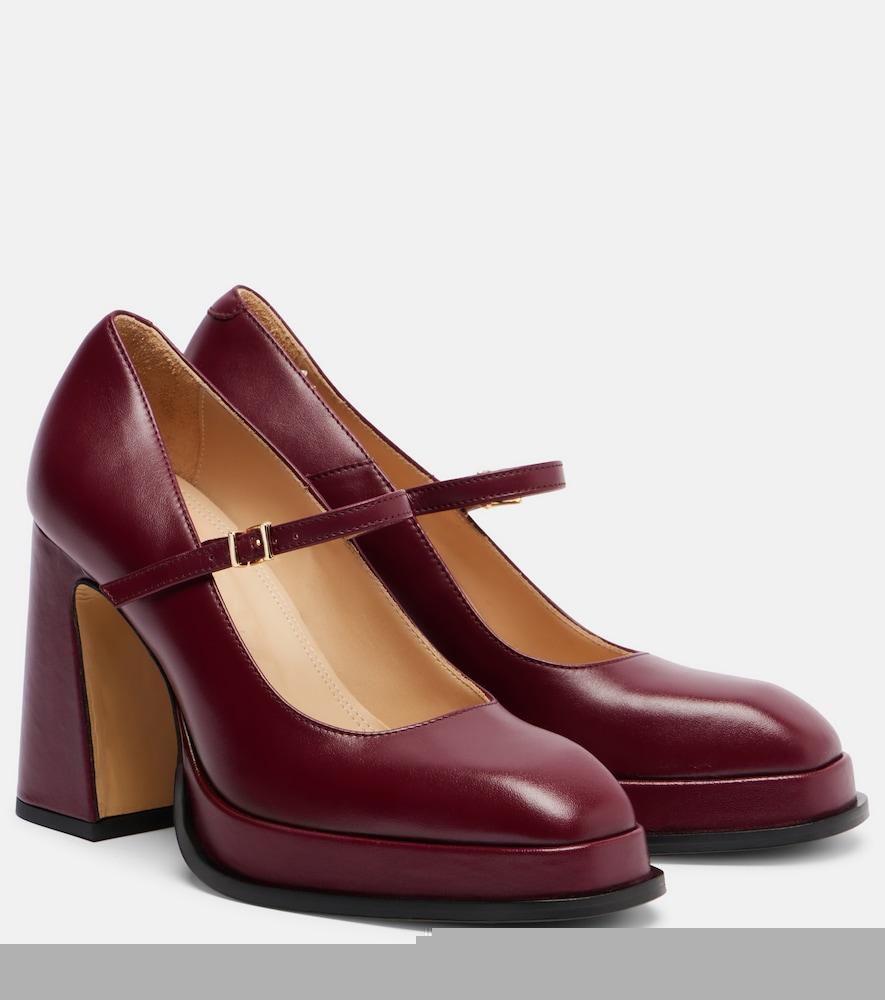 souliers martinez casilda leather mary jane pumps