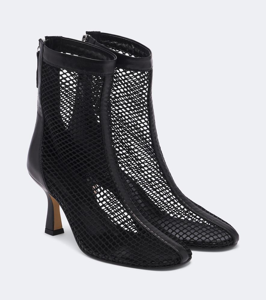souliers martinez fira leather-trimmed mesh ankle boots