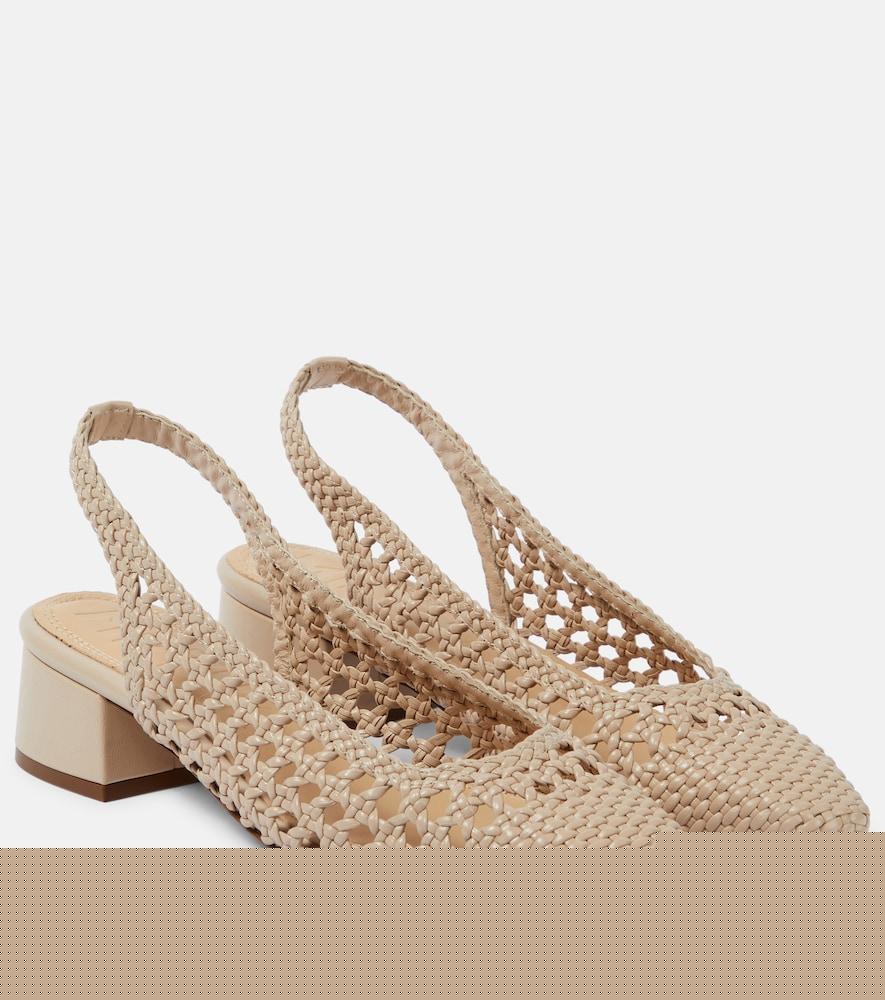 souliers martinez nova tarragona leather slingback pumps