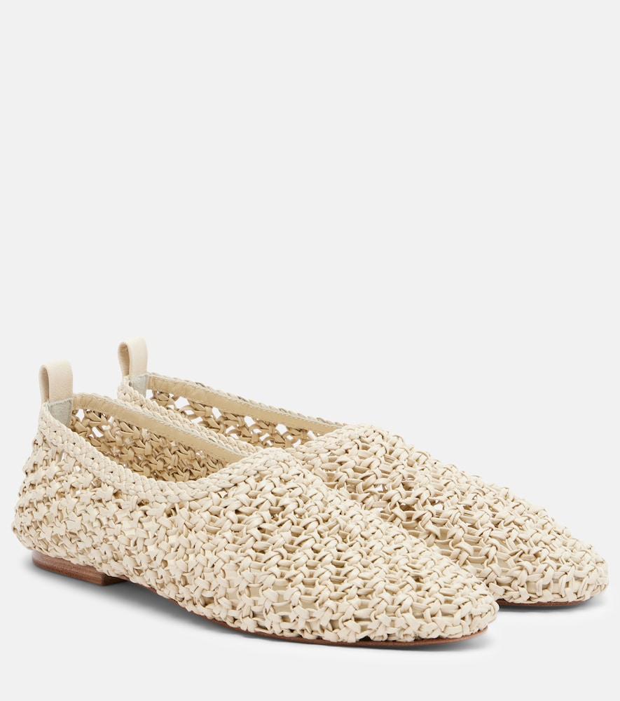 souliers martinez pisa woven leather ballet flats