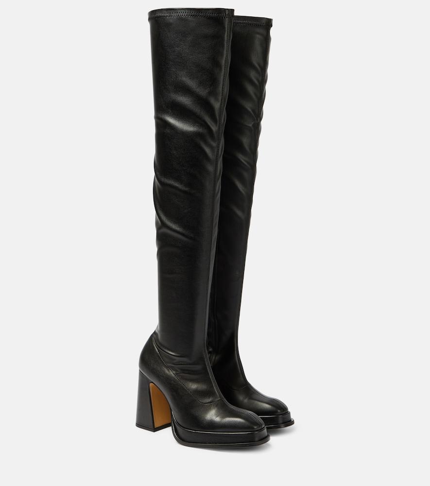 souliers martinez velvet 100 over-the-knee boots