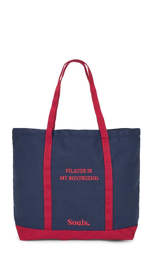 souls. pilates is my boyfriend tote in navy.