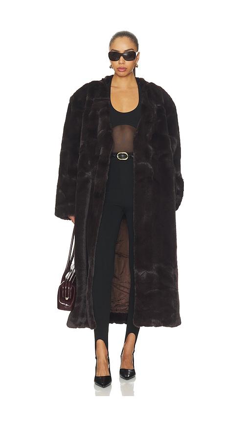 source unknown dhanila faux-fur coat in brown. - size m/l (also in xs/s)