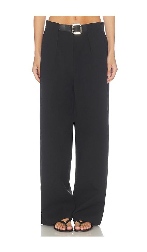 source unknown matteo belted tuck trousers in black. - size l (also in m, s)