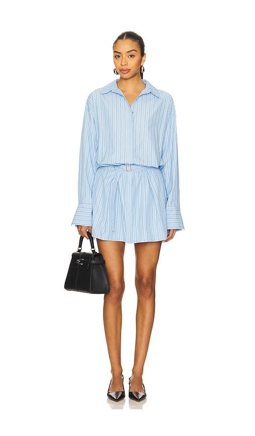 sovere brynn shirt dress in baby blue. - size s (also in xs)