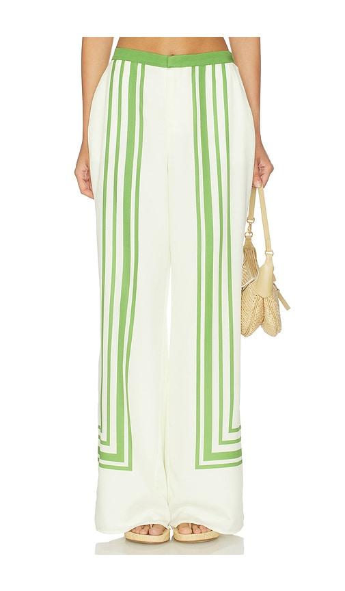 sovere chase pant in white,green. - size l (also in xs, s, m, xl)