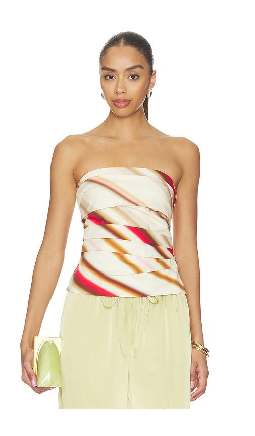 sovere cyrus top in beige,red. - size l (also in xs, s, m, xl)