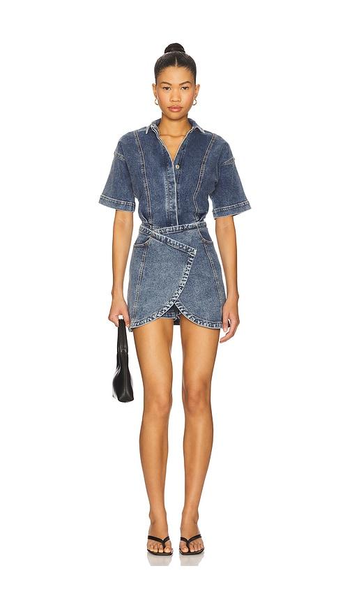sovere dawn denim dress in blue. - size s (also in xs)