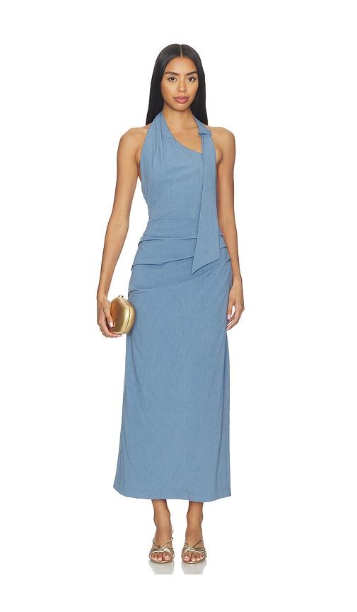 sovere deena dress in blue. - size l (also in s, xs, m, xl)