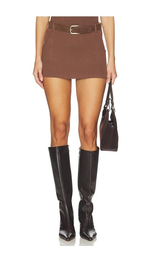 sovere elsa knit mini skirt in brown. - size l (also in s, xs, m, xl)