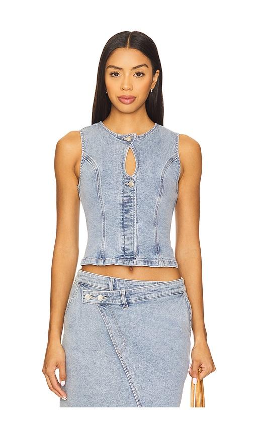 sovere etch denim bodice in blue. - size s (also in xs)