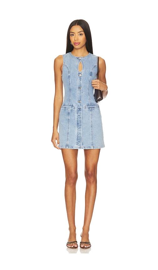 sovere etch denim mini dress in denim-light. - size s (also in xs)