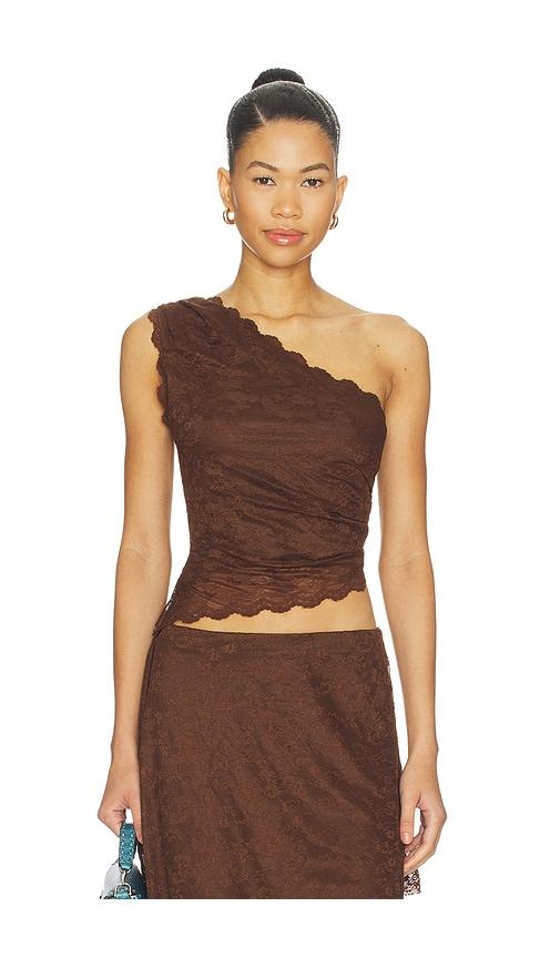 sovere harper top in chocolate. - size l (also in s, xs, m)