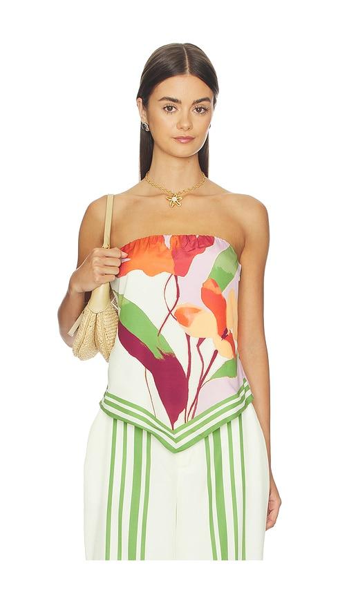 sovere kalea top in white,green. - size l (also in xs, s, m, xl)
