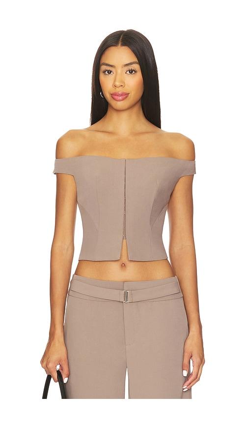 sovere kennedy top in taupe. - size m (also in xs, s)