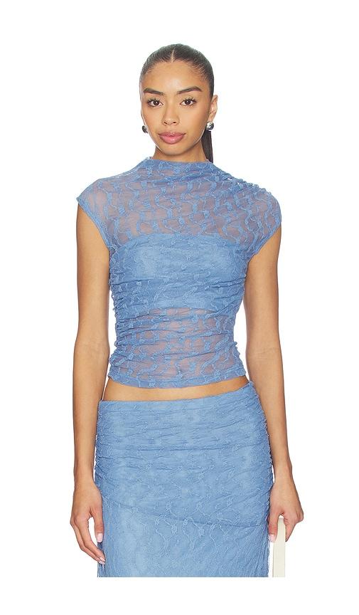 sovere lowri top in blue. - size l (also in xs, s, m, xl)