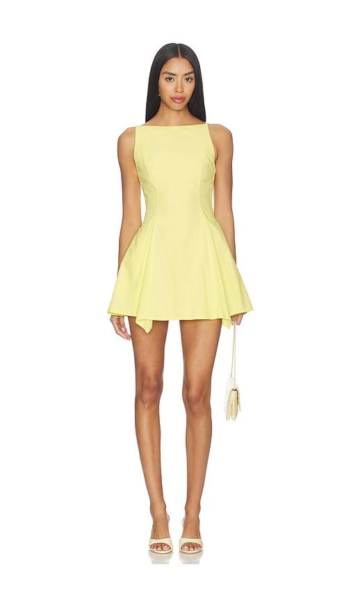 sovere reani mini dress in lemon. - size l (also in s, xs, m, xl)