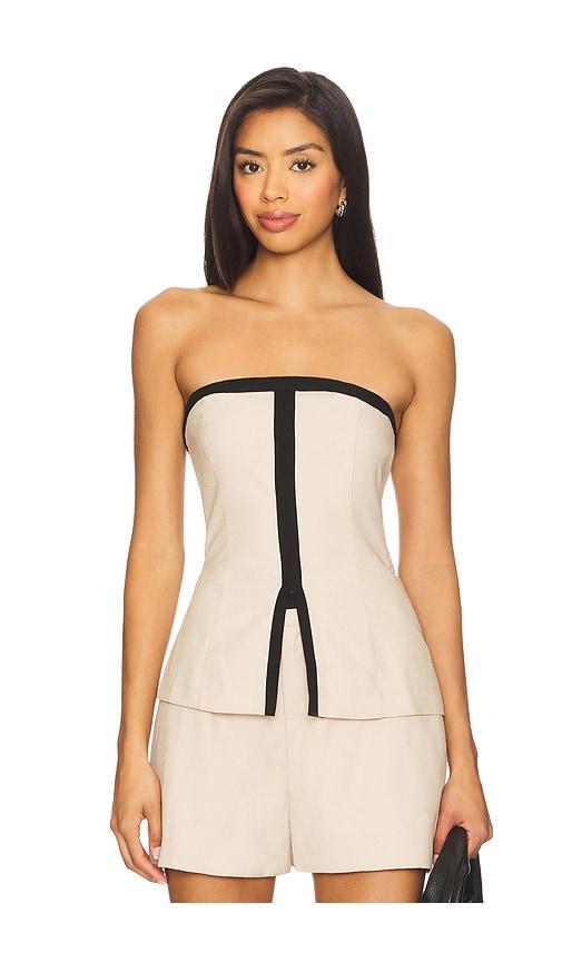 sovere refine bodice top in taupe. - size l (also in xs, s, m, xl)