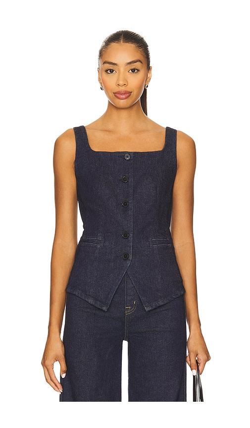 spanx denim vest in blue. - size l (also in xs, s, m)