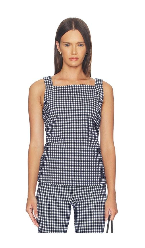 spanx ponte high neck tank top in navy. - size m (also in s, xl, xs)