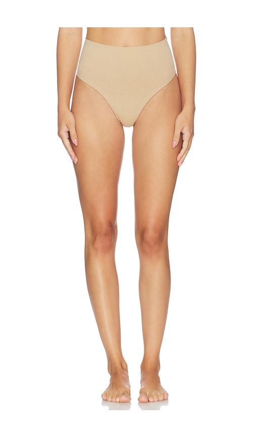 spanx shape extraordinary cotton thong in tan. - size l (also in s, xl, xs, xxl)
