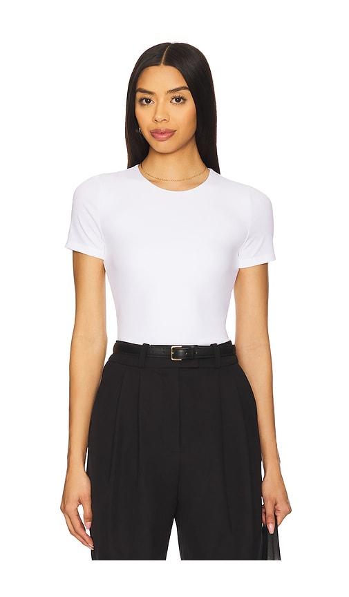 spanx smoothing jersey crew neck tee in white. - size l (also in s, xl, xs)