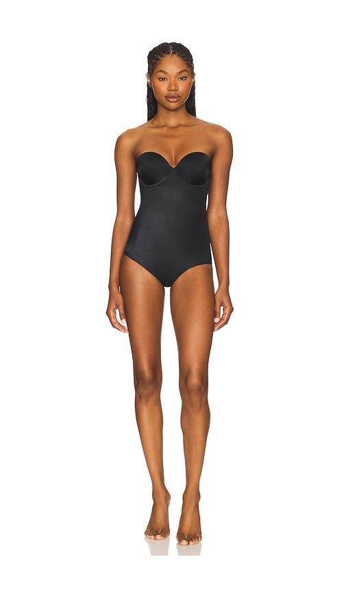 spanx spanxsculpt suit your fancy strapless bodysuit in black. - size m (also in xs, s)