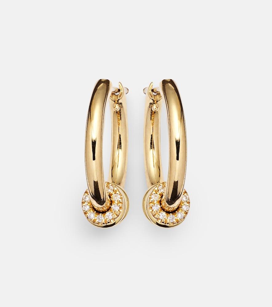 spinelli kilcollin ara 18kt gold earrings with white diamonds