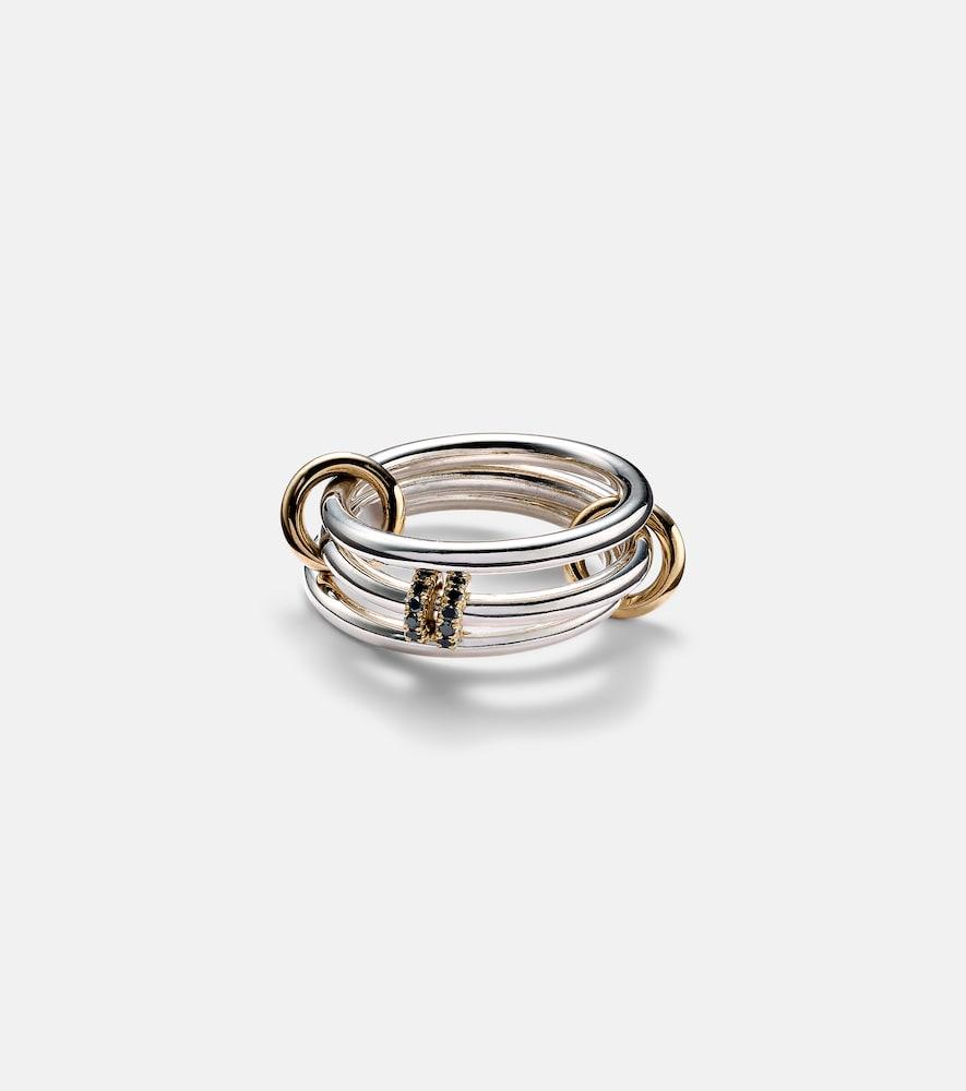 spinelli kilcollin dion sg sterling silver stacked ring with black diamonds