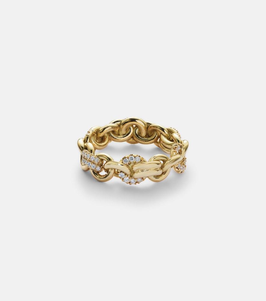 spinelli kilcollin fused serpens medium 18kt gold ring with diamonds