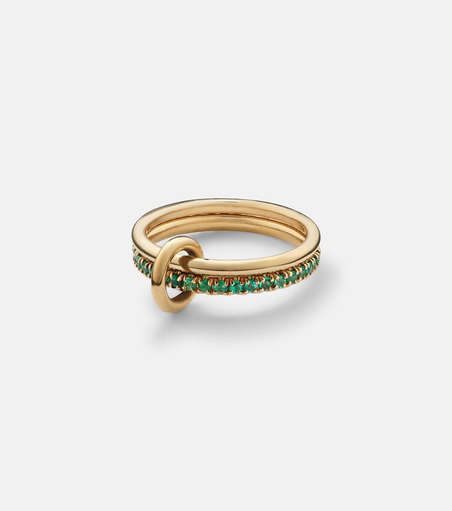 spinelli kilcollin marigold 18kt yellow gold ring with emeralds