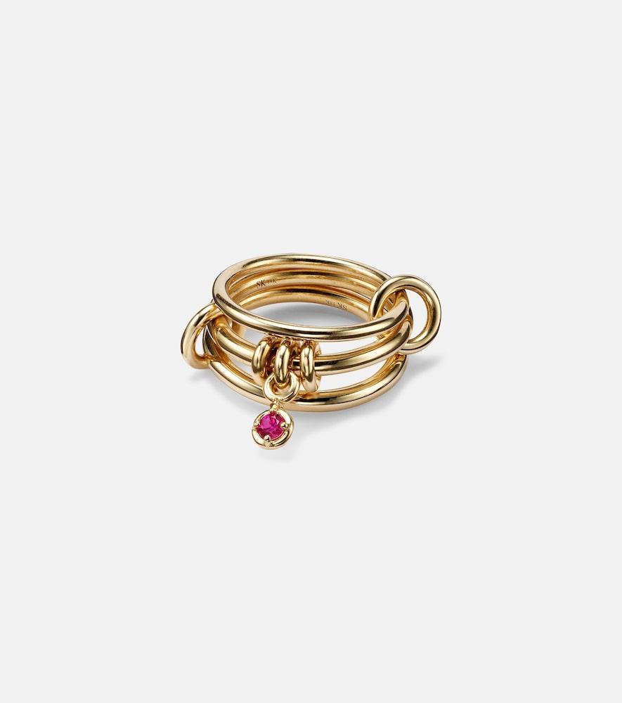 spinelli kilcollin piera 18kt gold linked rings with sapphire