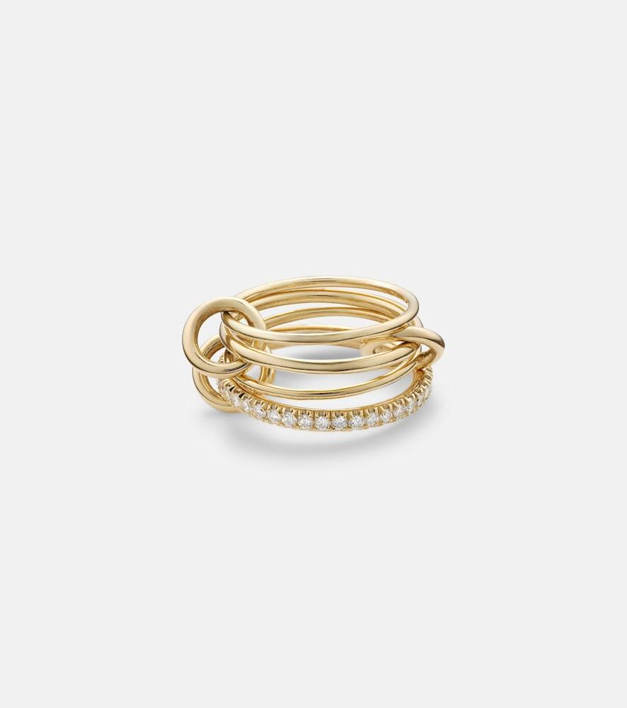 spinelli kilcollin pisces pavé 18kt gold ring with diamonds