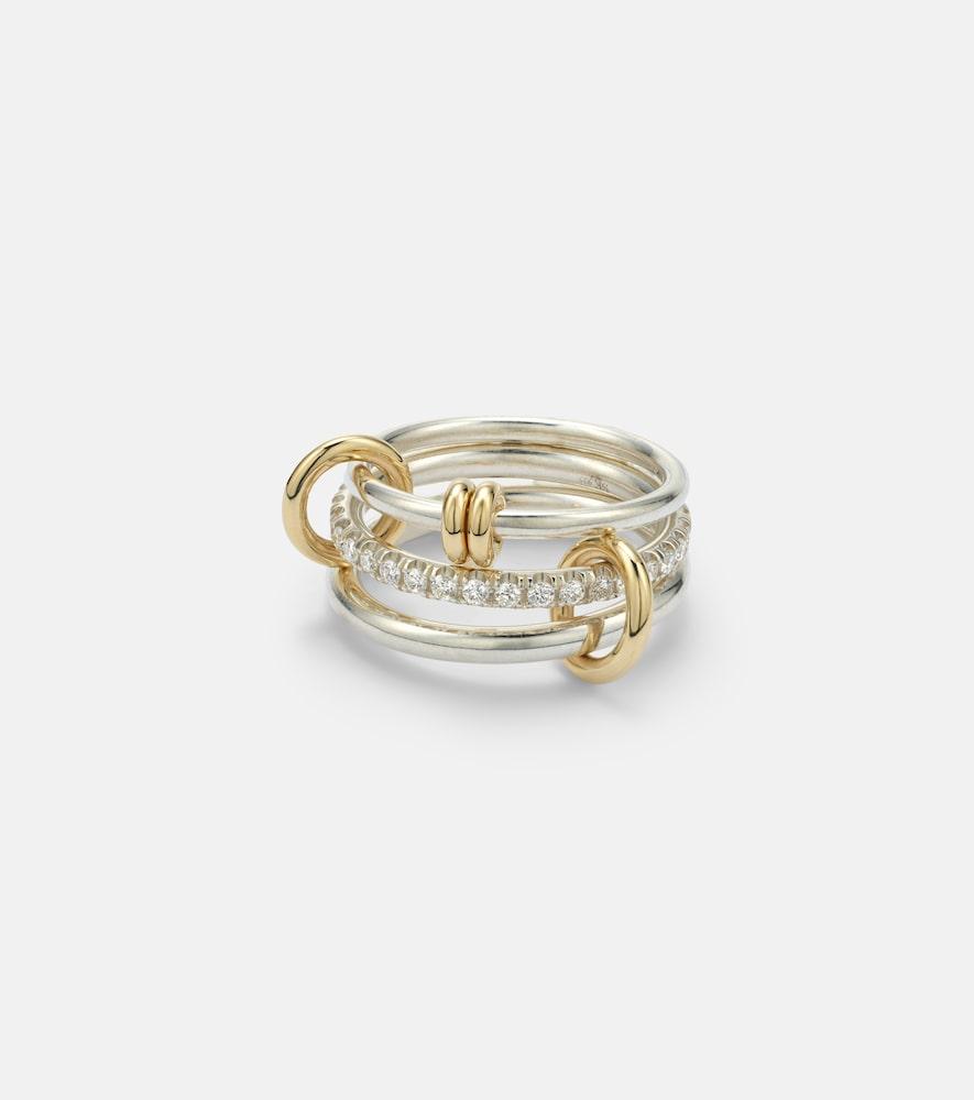 spinelli kilcollin raneth 925 sterling silver and 18kt gold ring with diamonds
