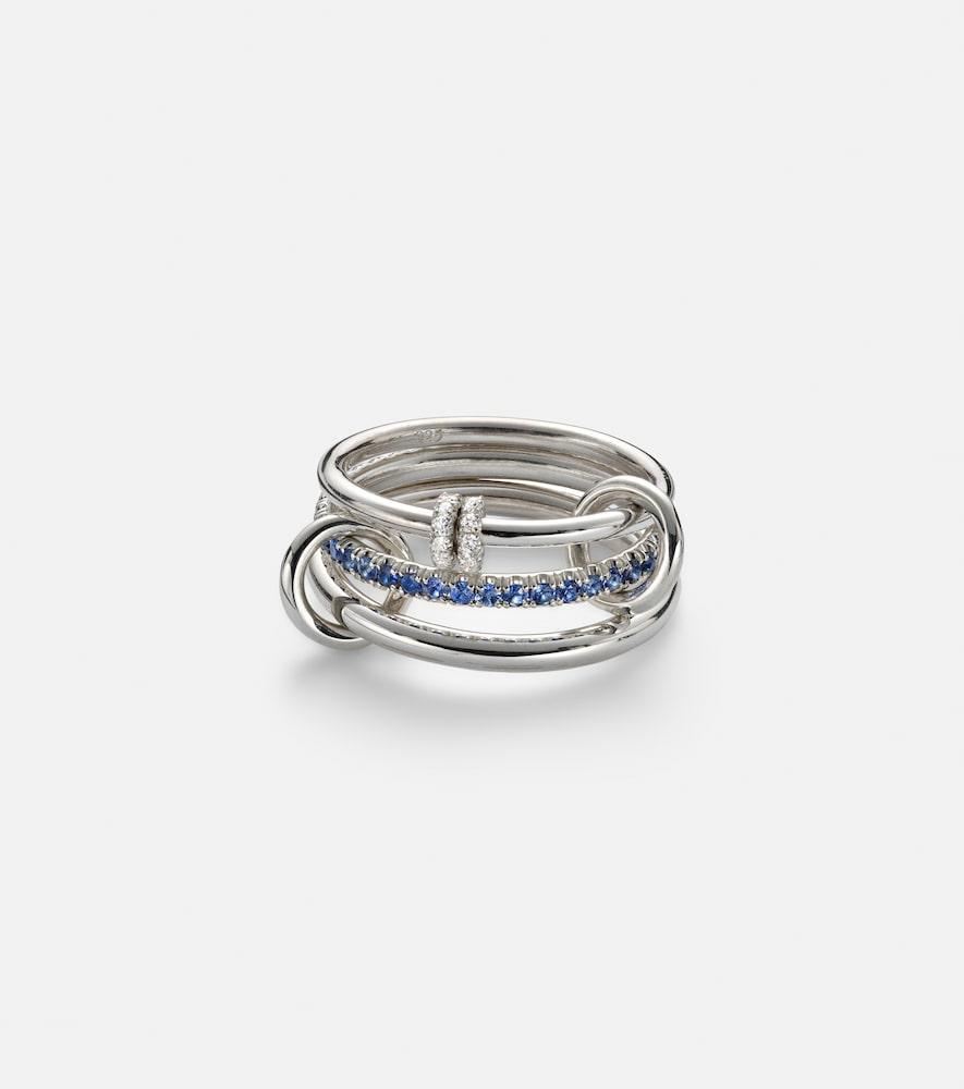 spinelli kilcollin raneth sterling silver ring with sapphires and diamonds