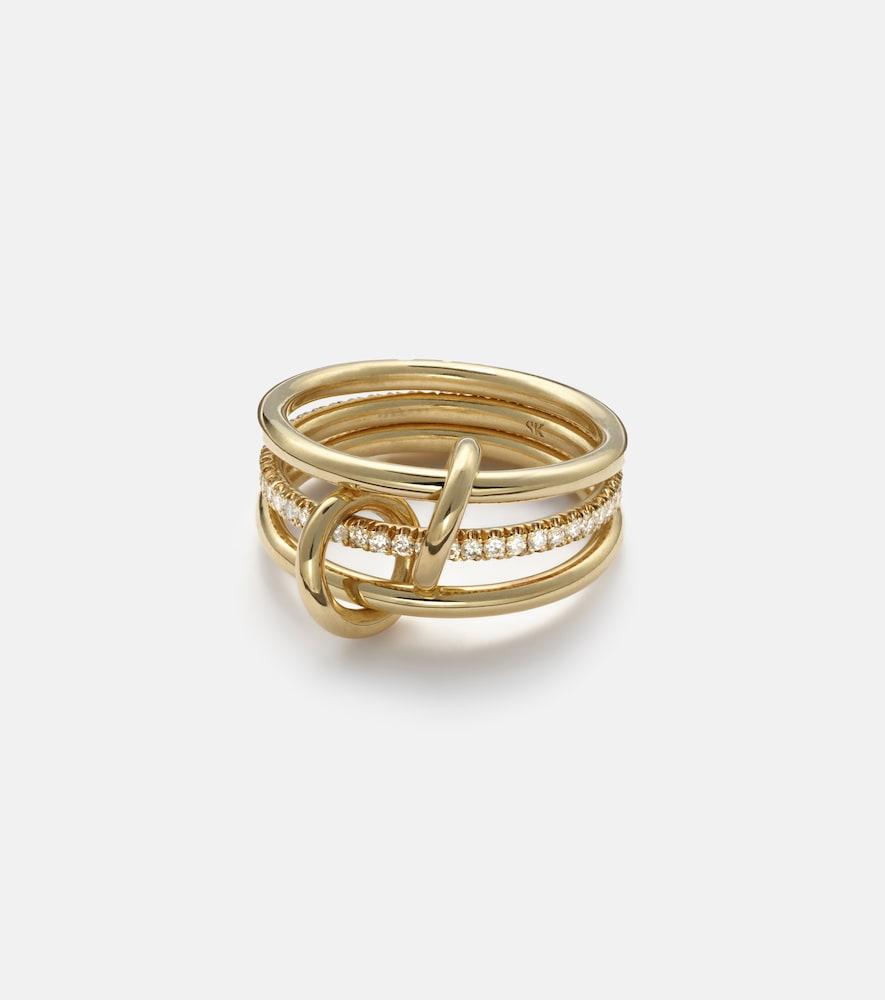 spinelli kilcollin sonny 18kt yellow gold linked rings with diamonds