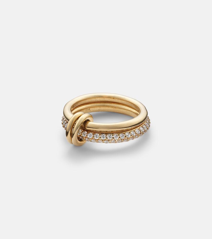 spinelli kilcollin virgo 18kt gold linked rings with white diamonds