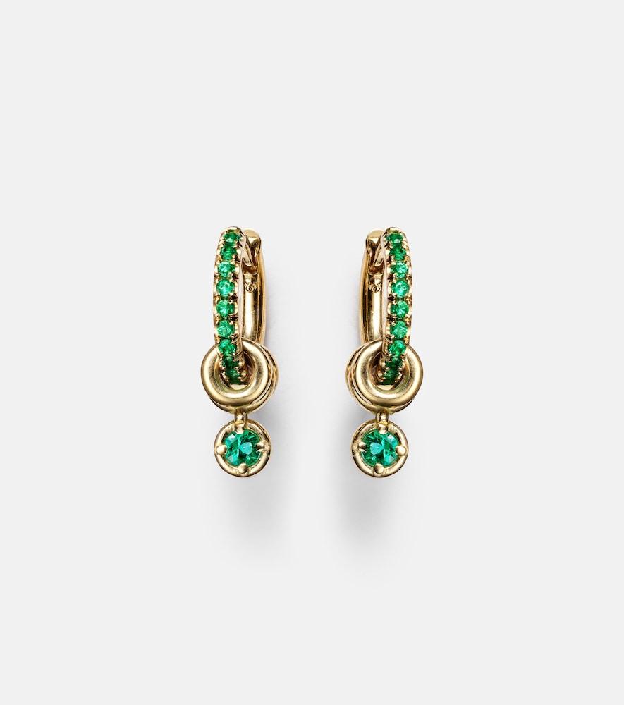 spinelli kilcollin zahra 18kt gold hoop earrings with emeralds