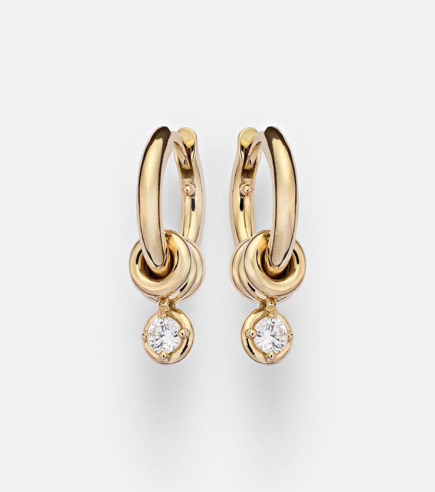 spinelli kilcollin zahra micro 18kt gold hoop earrings with diamonds