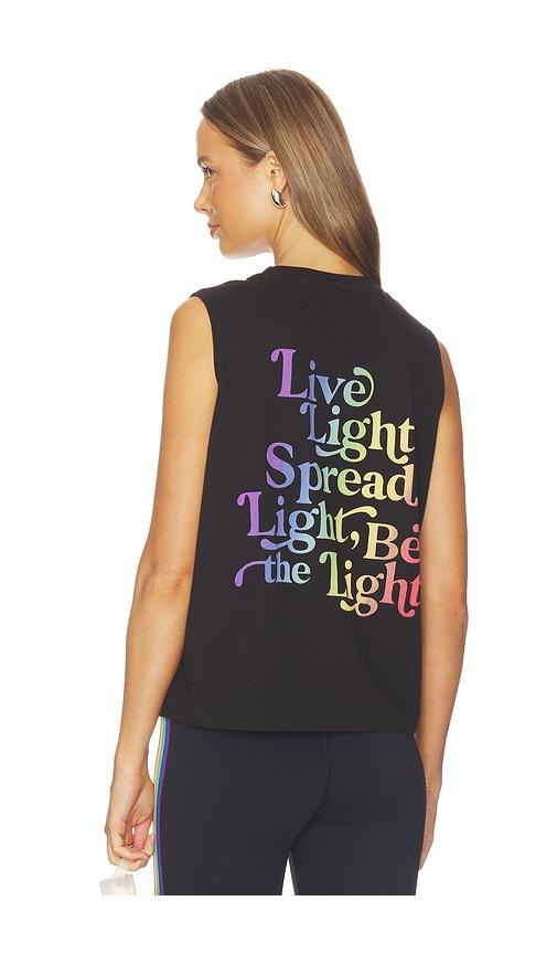 spiritual gangster live light vibe tank top in black. - size l (also in s, xs, m)