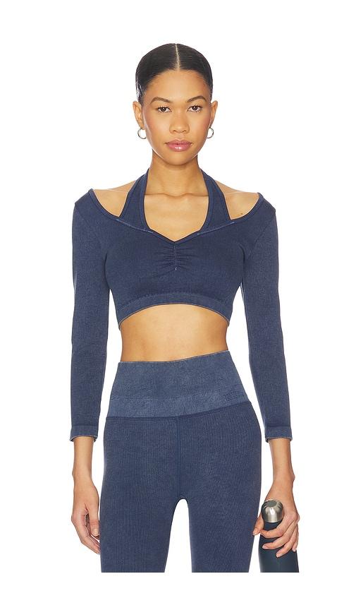 spiritual gangster sun bleached grace long sleeve top in blue. - size m/l (also in xs/s)