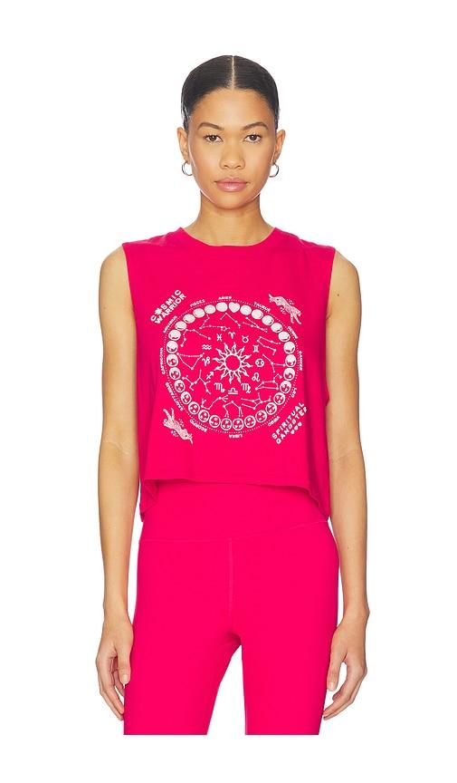 spiritual gangster zodiac energy spirit crop tank in pink. - size m (also in s, xl)
