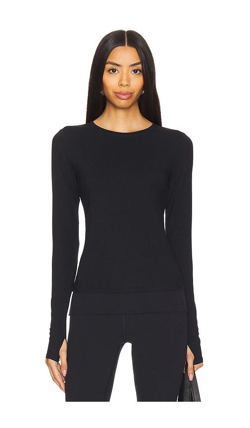 splits59 airweight lite long sleeve top in black. - size l (also in xs, s, m)